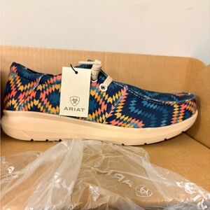 Ariat Men's Blue and Orange Patterned Loafers